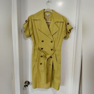 CAbi Olive Green Double-Breasted Dress